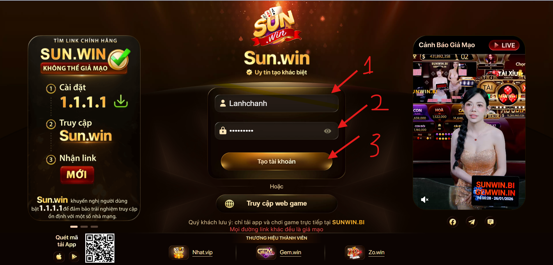 Đăng Ký Sunwin – Hướng Dẫn Tạo Tài Khoản Nhanh Chóng Điền đầy đủ thông tin vào biểu mẫu đăng ký Sunwin